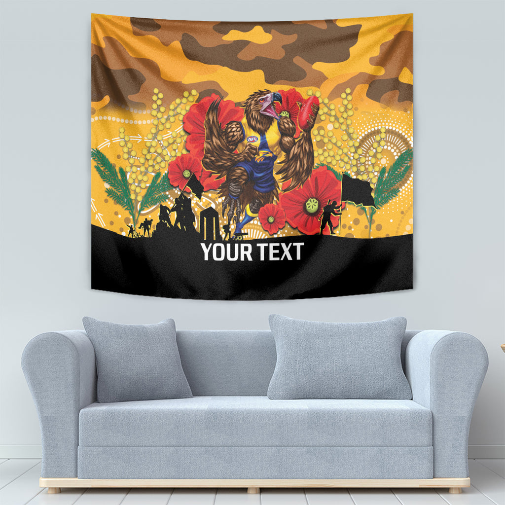 Custom Eagles Football ANZAC Tapestry Gallipoli Camouflage With Poppies