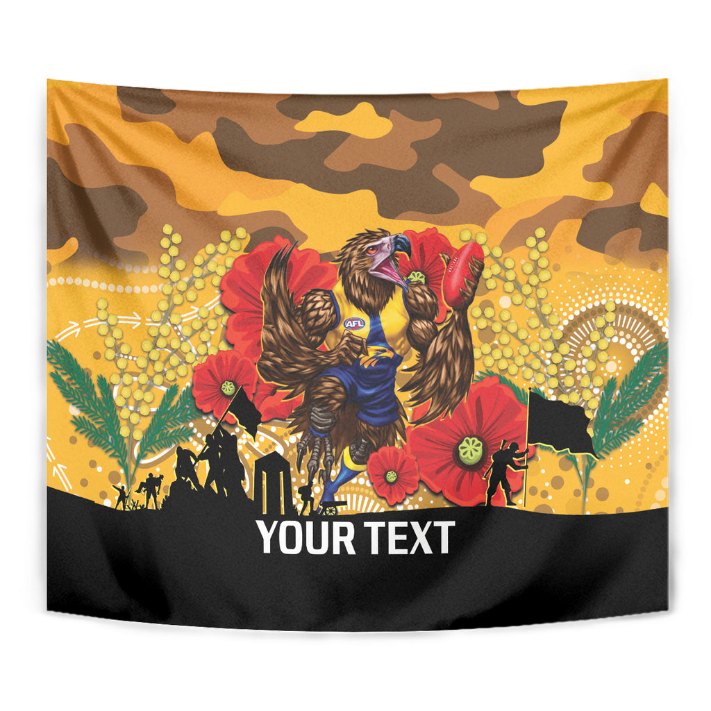 Custom Eagles Football ANZAC Tapestry Gallipoli Camouflage With Poppies