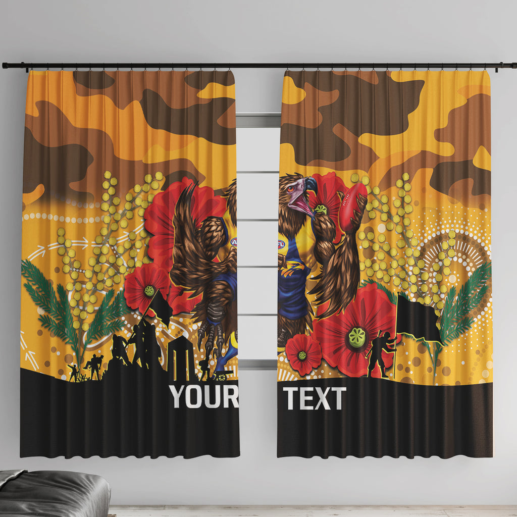 Custom Eagles Football ANZAC Window Curtain Gallipoli Camouflage With Poppies