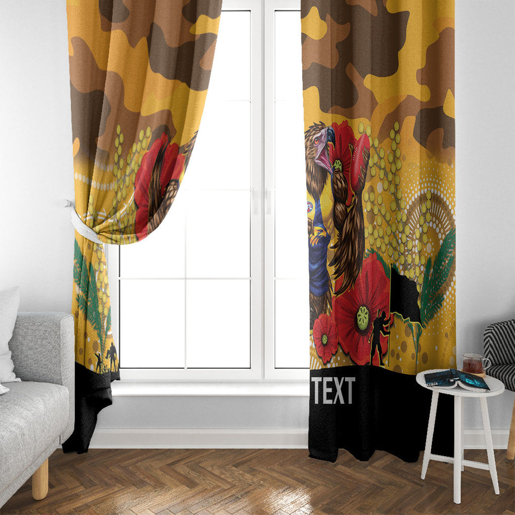 Custom Eagles Football ANZAC Window Curtain Gallipoli Camouflage With Poppies