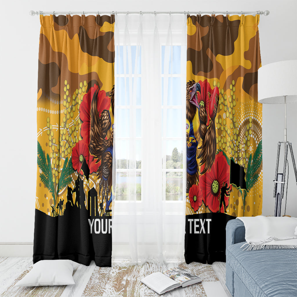 Custom Eagles Football ANZAC Window Curtain Gallipoli Camouflage With Poppies
