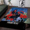 Custom Crows Football ANZAC Area Rug Gallipoli Camouflage With Poppies