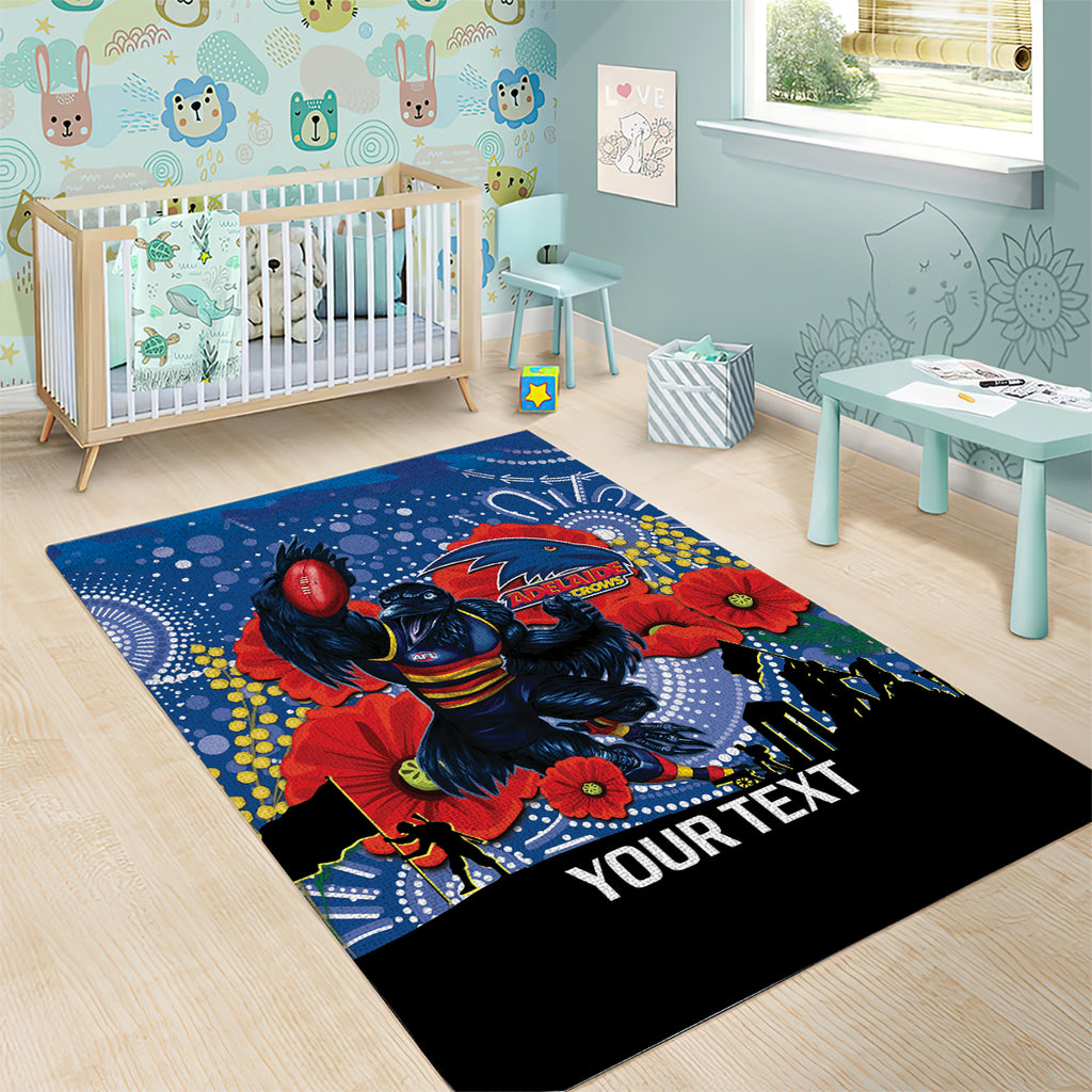 Custom Crows Football ANZAC Area Rug Gallipoli Camouflage With Poppies