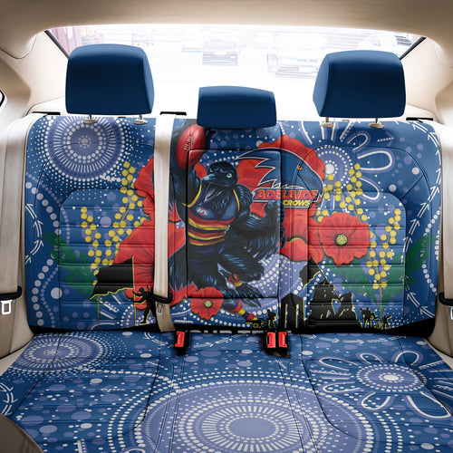Custom Crows Football ANZAC Back Car Seat Cover Gallipoli Camouflage With Poppies