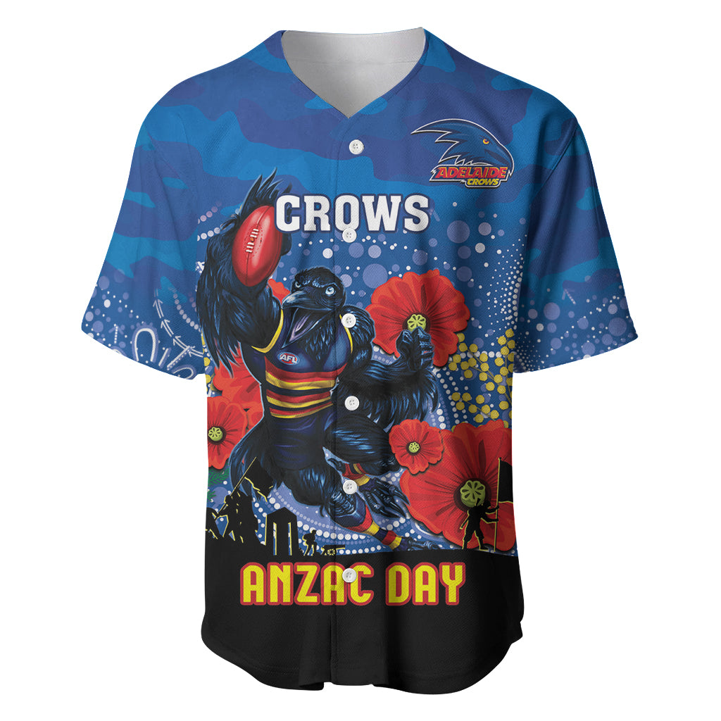 Custom Crows Football ANZAC Baseball Jersey Gallipoli Camouflage With Poppies
