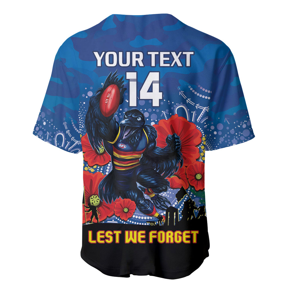Custom Crows Football ANZAC Baseball Jersey Gallipoli Camouflage With Poppies
