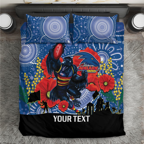 Custom Crows Football ANZAC Bedding Set Gallipoli Camouflage With Poppies