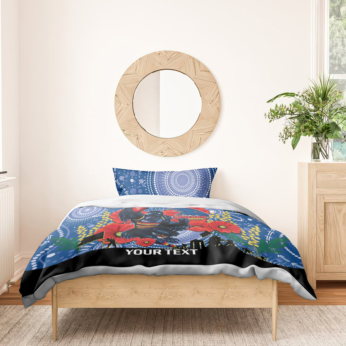 Custom Crows Football ANZAC Bedding Set Gallipoli Camouflage With Poppies