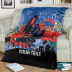 Custom Crows Football ANZAC Blanket Gallipoli Camouflage With Poppies