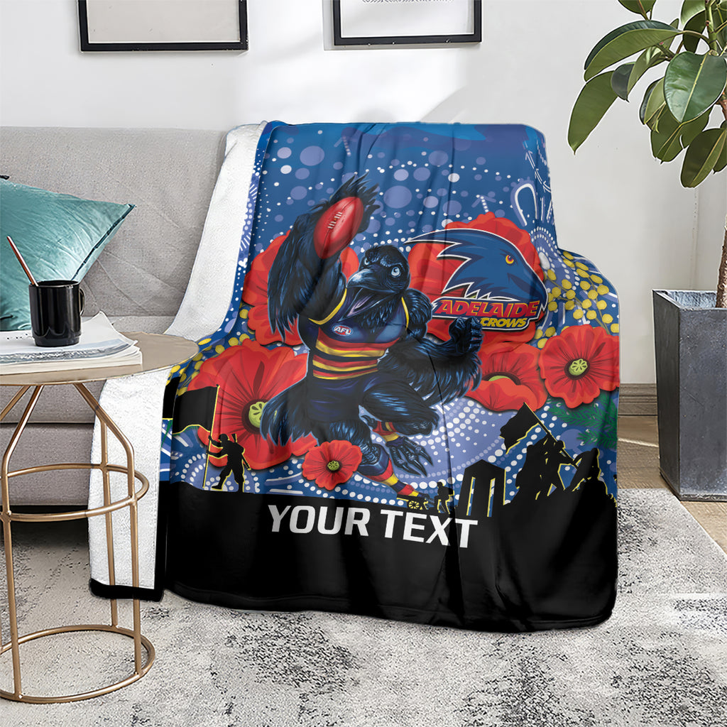 Custom Crows Football ANZAC Blanket Gallipoli Camouflage With Poppies