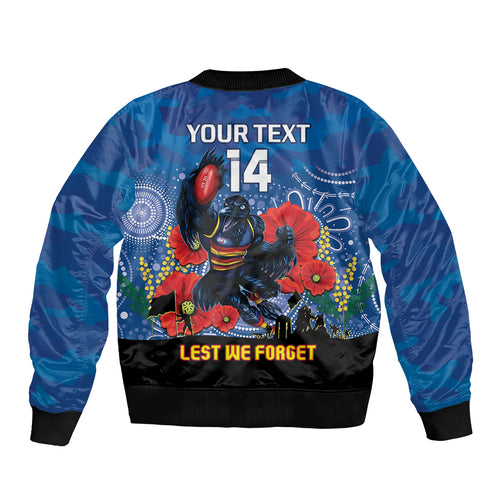 Custom Crows Football ANZAC Bomber Jacket Gallipoli Camouflage With Poppies