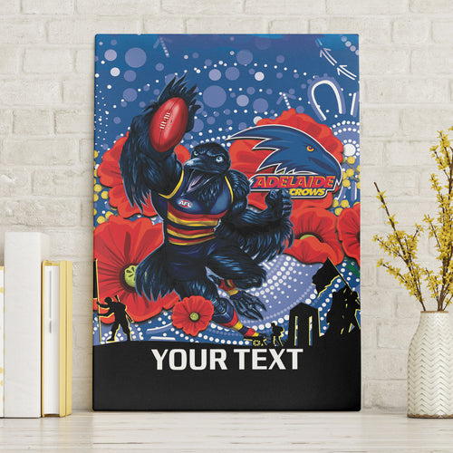 Custom Crows Football ANZAC Canvas Wall Art Gallipoli Camouflage With Poppies