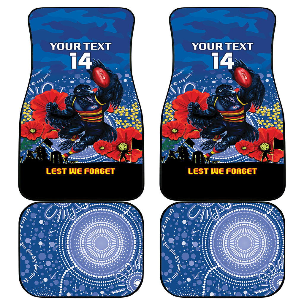 Custom Crows Football ANZAC Car Mats Gallipoli Camouflage With Poppies