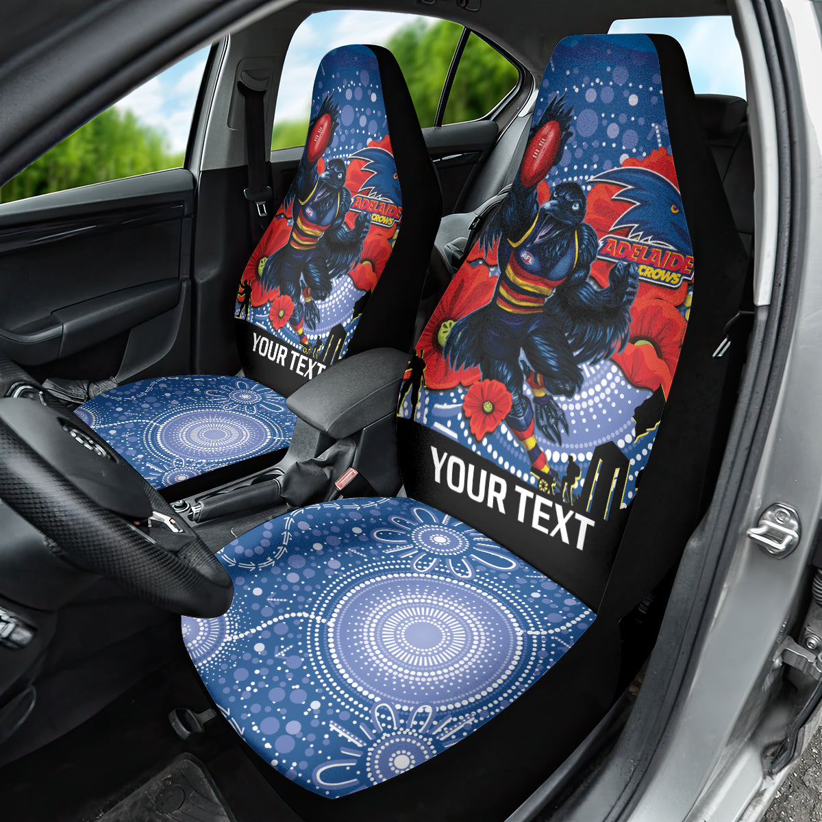 Custom Crows Football ANZAC Car Seat Cover Gallipoli Camouflage With Poppies