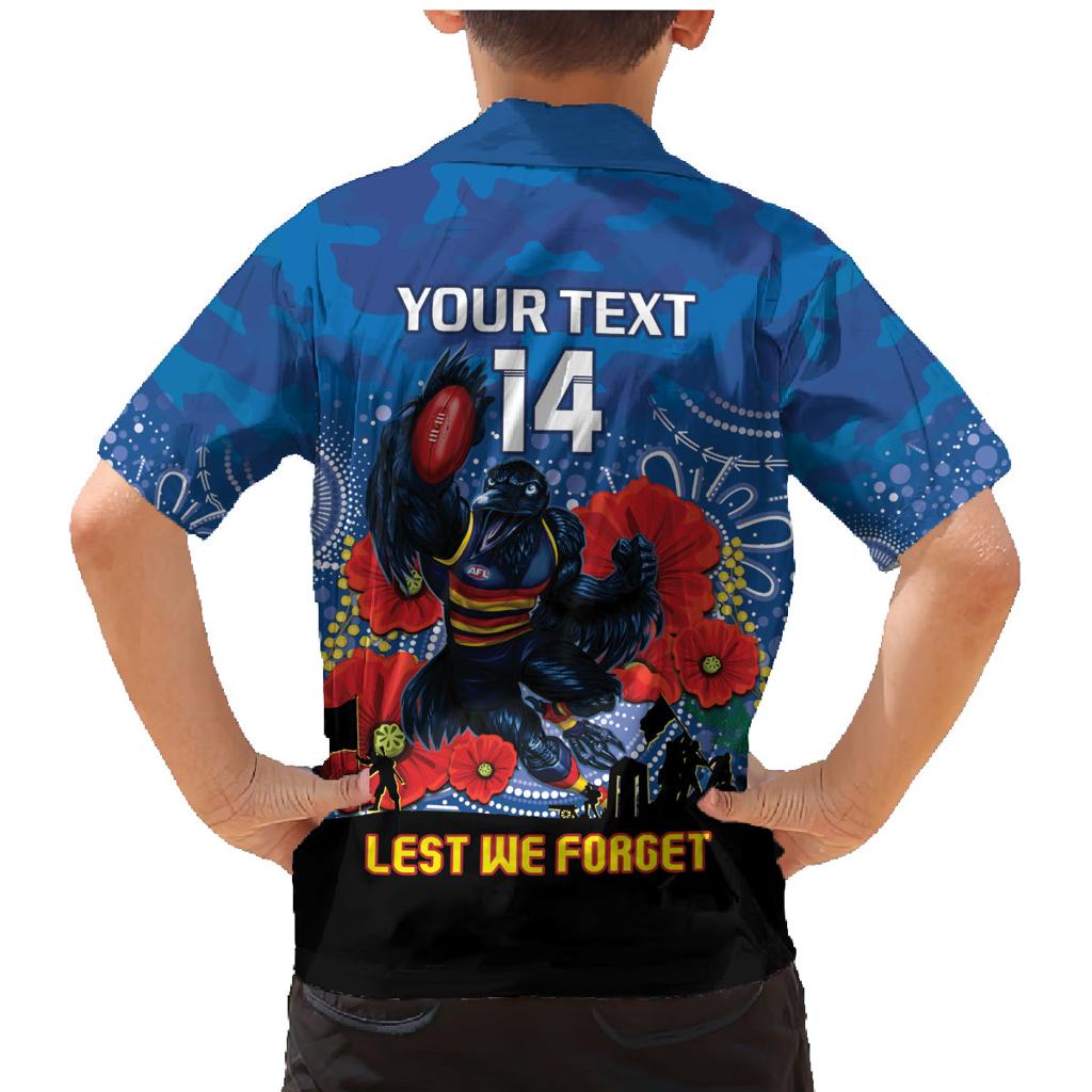 Custom Crows Football ANZAC Family Matching Mermaid Dress and Hawaiian Shirt Gallipoli Camouflage With Poppies
