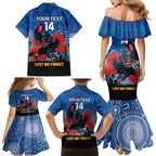 Custom Crows Football ANZAC Family Matching Mermaid Dress and Hawaiian Shirt Gallipoli Camouflage With Poppies