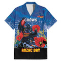 Custom Crows Football ANZAC Family Matching Mermaid Dress and Hawaiian Shirt Gallipoli Camouflage With Poppies