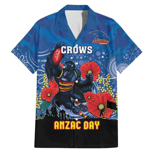 Custom Crows Football ANZAC Family Matching Mermaid Dress and Hawaiian Shirt Gallipoli Camouflage With Poppies