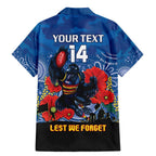 Custom Crows Football ANZAC Family Matching Mermaid Dress and Hawaiian Shirt Gallipoli Camouflage With Poppies