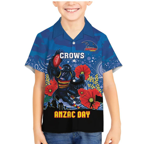 Custom Crows Football ANZAC Family Matching Mermaid Dress and Hawaiian Shirt Gallipoli Camouflage With Poppies