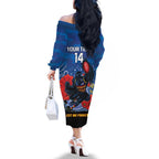Custom Crows Football ANZAC Family Matching Off Shoulder Long Sleeve Dress and Hawaiian Shirt Gallipoli Camouflage With Poppies