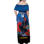 Custom Crows Football ANZAC Family Matching Off Shoulder Maxi Dress and Hawaiian Shirt Gallipoli Camouflage With Poppies