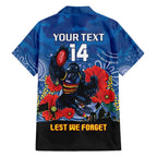 Custom Crows Football ANZAC Family Matching Off Shoulder Short Dress and Hawaiian Shirt Gallipoli Camouflage With Poppies