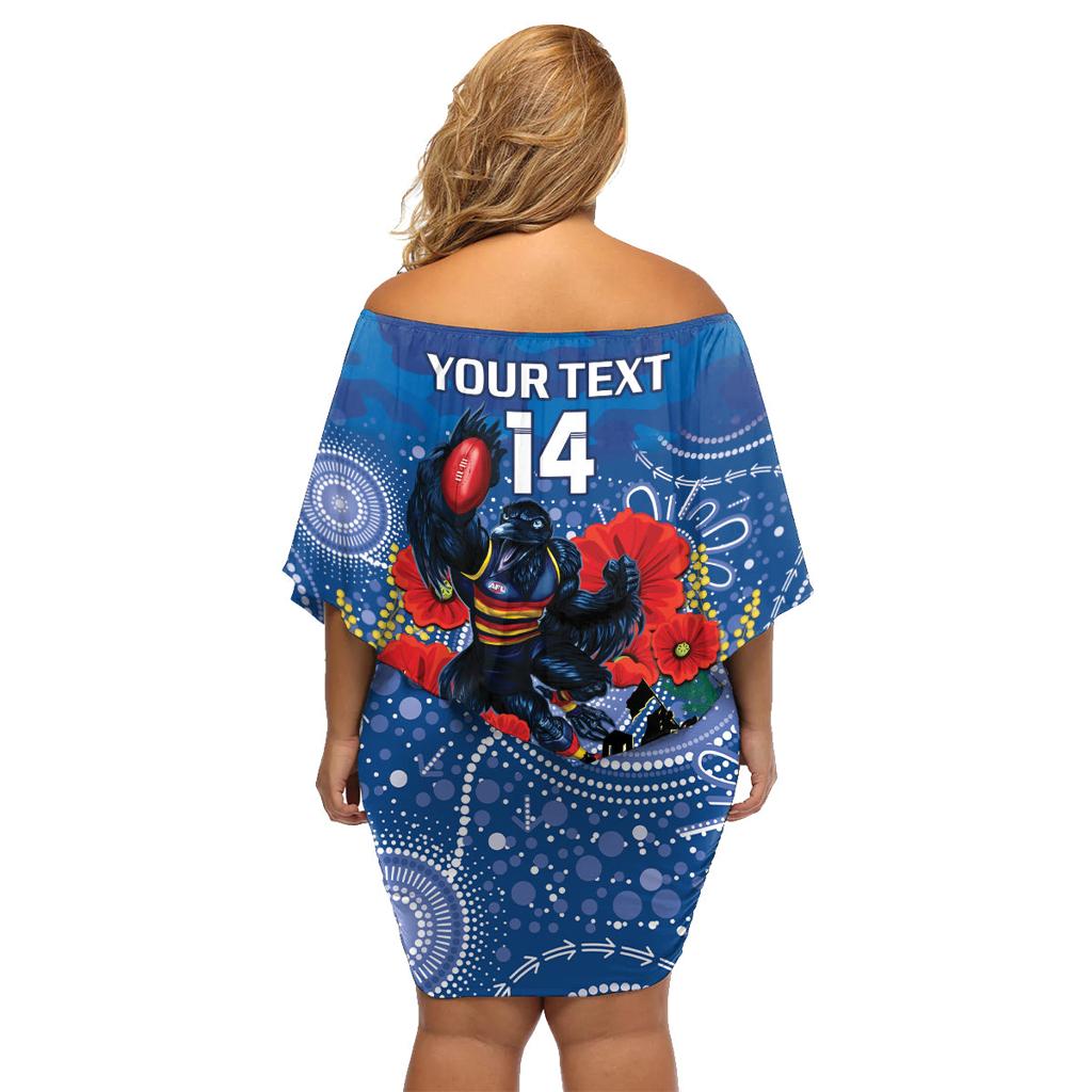 Custom Crows Football ANZAC Family Matching Off Shoulder Short Dress and Hawaiian Shirt Gallipoli Camouflage With Poppies