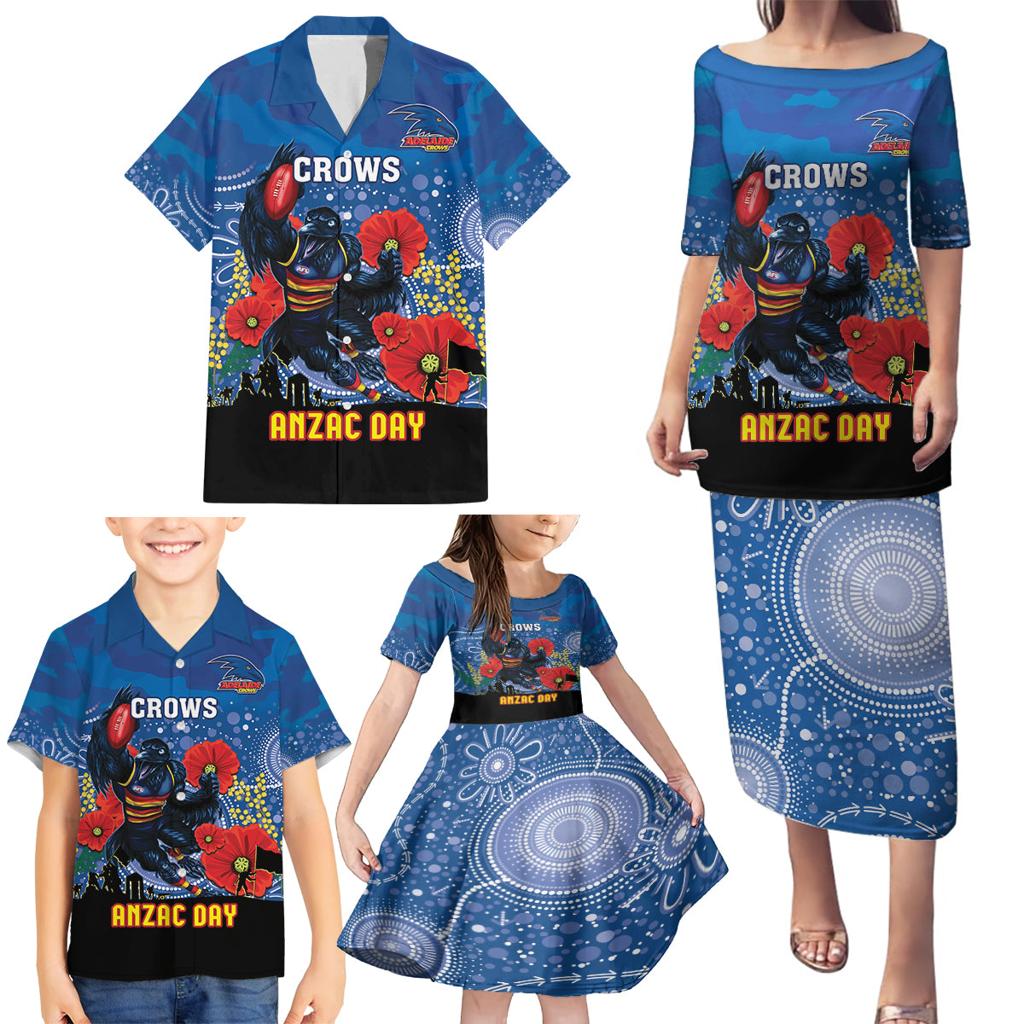 Custom Crows Football ANZAC Family Matching Puletasi and Hawaiian Shirt Gallipoli Camouflage With Poppies