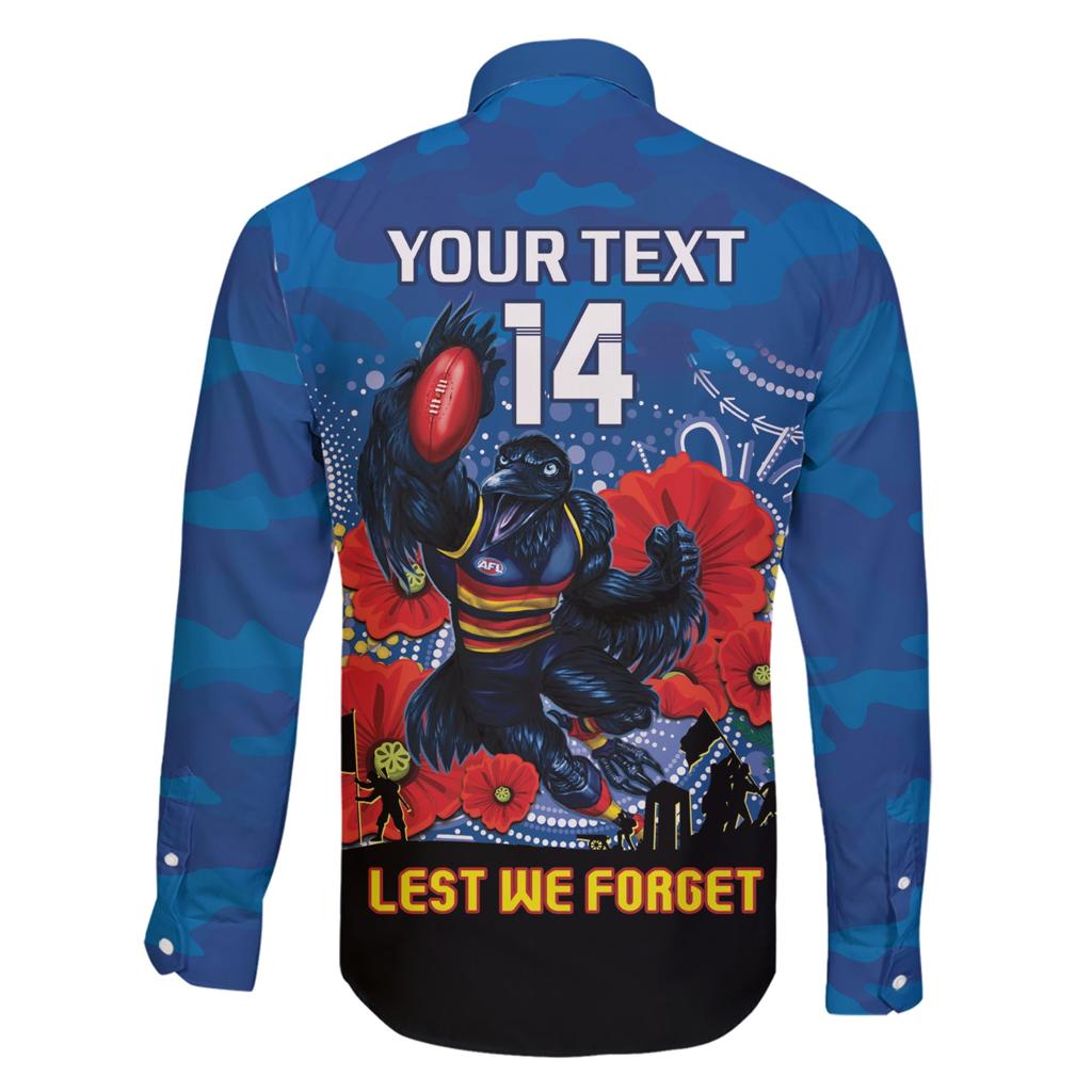 Custom Crows Football ANZAC Family Matching Short Sleeve Bodycon Dress and Hawaiian Shirt Gallipoli Camouflage With Poppies
