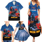Custom Crows Football ANZAC Family Matching Summer Maxi Dress and Hawaiian Shirt Gallipoli Camouflage With Poppies