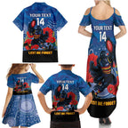 Custom Crows Football ANZAC Family Matching Summer Maxi Dress and Hawaiian Shirt Gallipoli Camouflage With Poppies