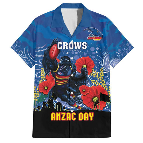 Custom Crows Football ANZAC Family Matching Summer Maxi Dress and Hawaiian Shirt Gallipoli Camouflage With Poppies