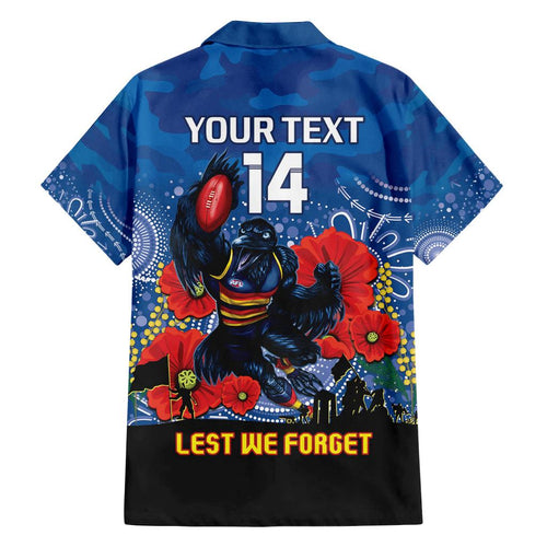 Custom Crows Football ANZAC Family Matching Summer Maxi Dress and Hawaiian Shirt Gallipoli Camouflage With Poppies
