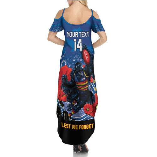Custom Crows Football ANZAC Family Matching Summer Maxi Dress and Hawaiian Shirt Gallipoli Camouflage With Poppies