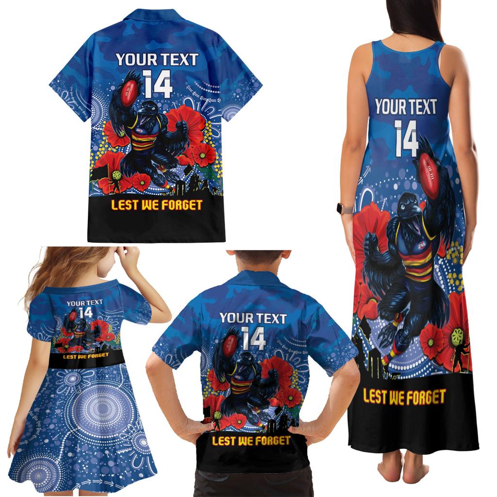 Custom Crows Football ANZAC Family Matching Tank Maxi Dress and Hawaiian Shirt Gallipoli Camouflage With Poppies