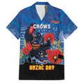 Custom Crows Football ANZAC Family Matching Tank Maxi Dress and Hawaiian Shirt Gallipoli Camouflage With Poppies