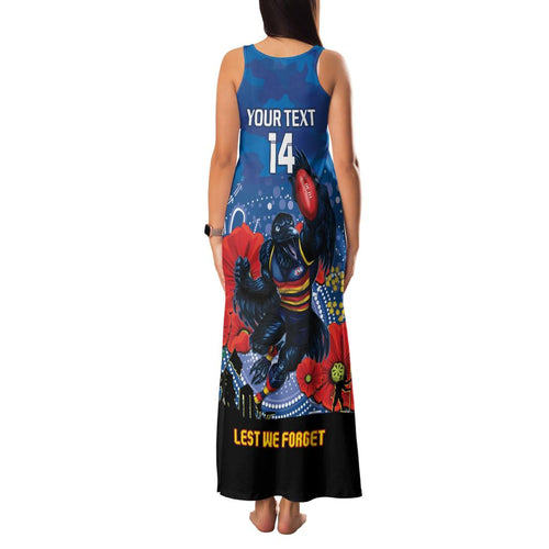 Custom Crows Football ANZAC Family Matching Tank Maxi Dress and Hawaiian Shirt Gallipoli Camouflage With Poppies