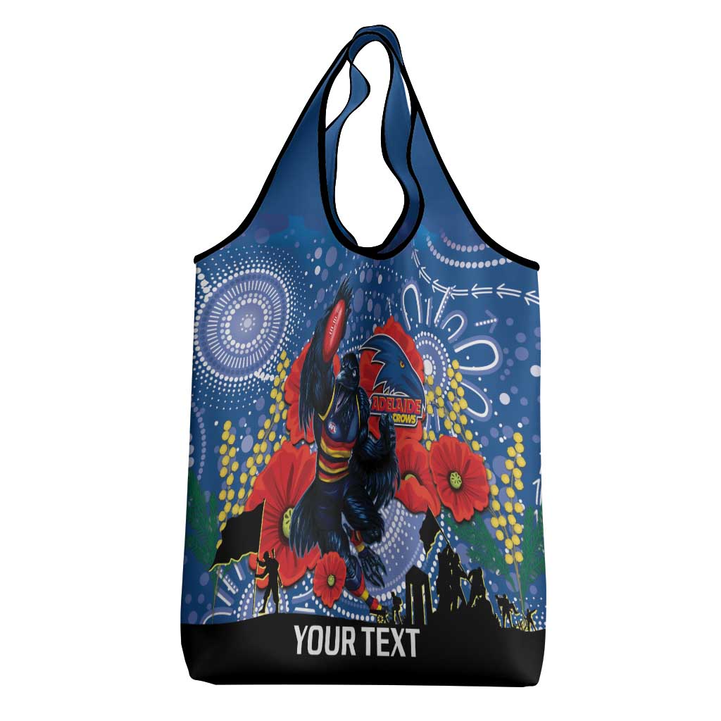 Custom Crows Football ANZAC Grocery Bag Gallipoli Camouflage With Poppies