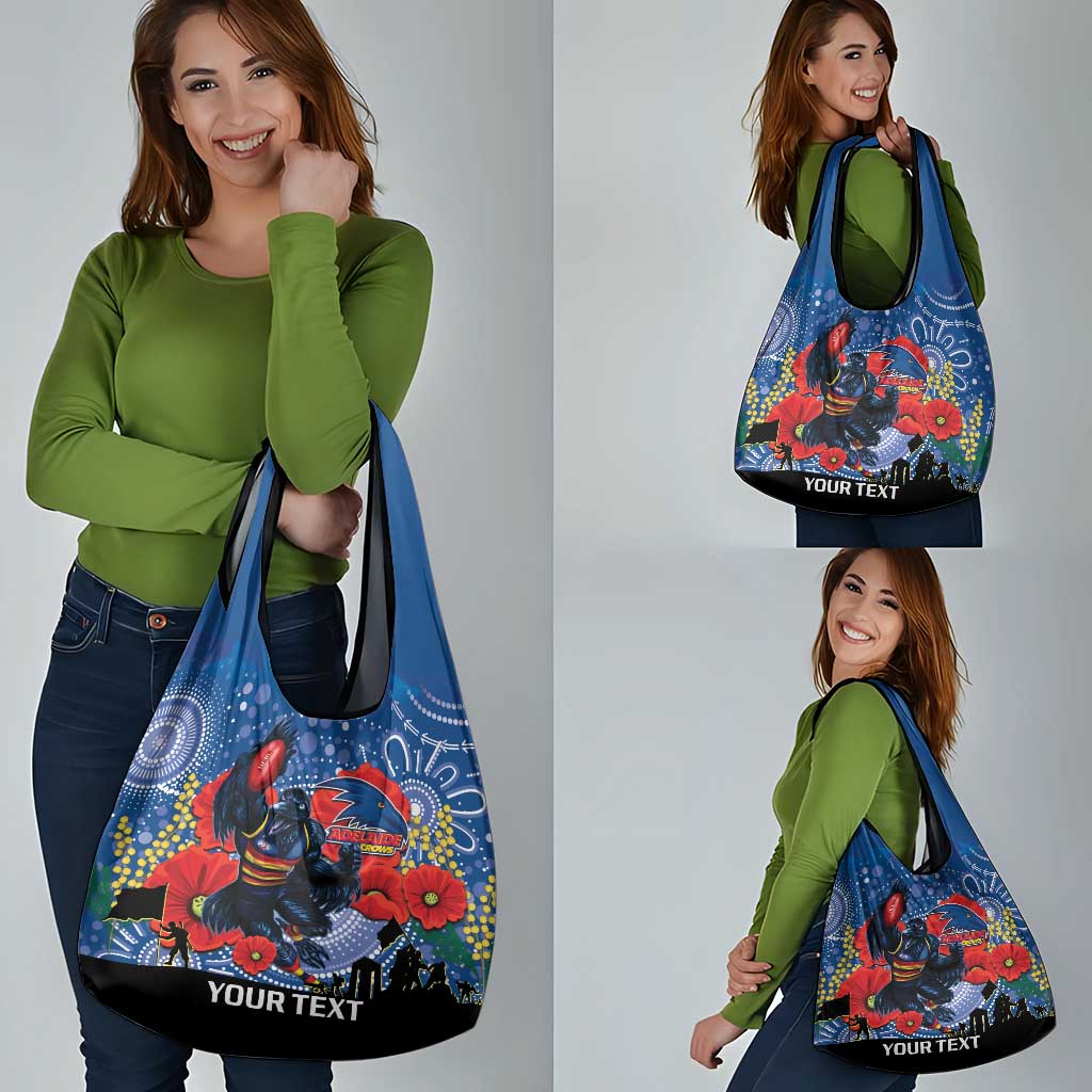 Custom Crows Football ANZAC Grocery Bag Gallipoli Camouflage With Poppies