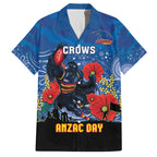 Custom Crows Football ANZAC Hawaiian Shirt Gallipoli Camouflage With Poppies