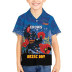 Custom Crows Football ANZAC Hawaiian Shirt Gallipoli Camouflage With Poppies