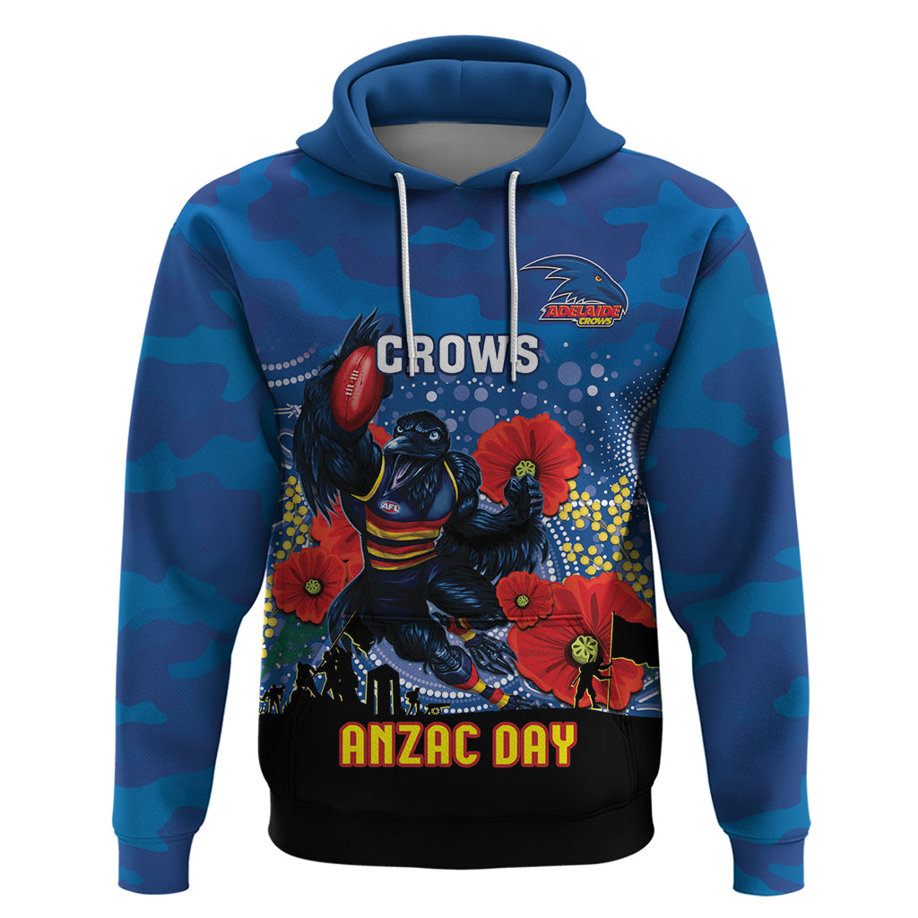 Custom Crows Football ANZAC Hoodie Gallipoli Camouflage With Poppies