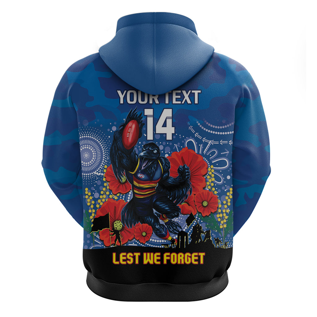 Custom Crows Football ANZAC Hoodie Gallipoli Camouflage With Poppies