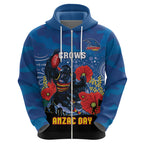 Custom Crows Football ANZAC Hoodie Gallipoli Camouflage With Poppies