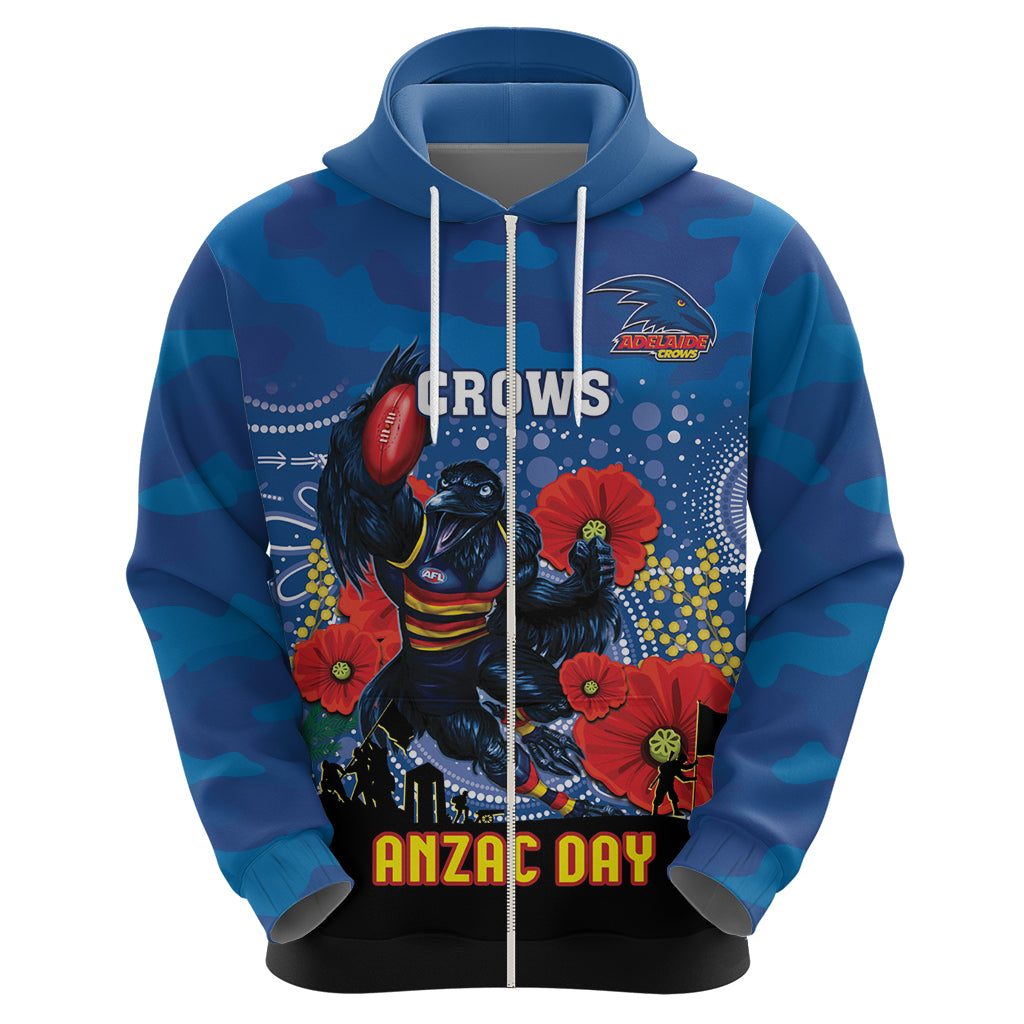Custom Crows Football ANZAC Hoodie Gallipoli Camouflage With Poppies