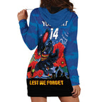 Custom Crows Football ANZAC Hoodie Dress Gallipoli Camouflage With Poppies