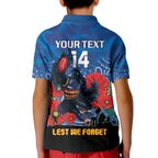 Custom Crows Football ANZAC Kid Polo Shirt Gallipoli Camouflage With Poppies