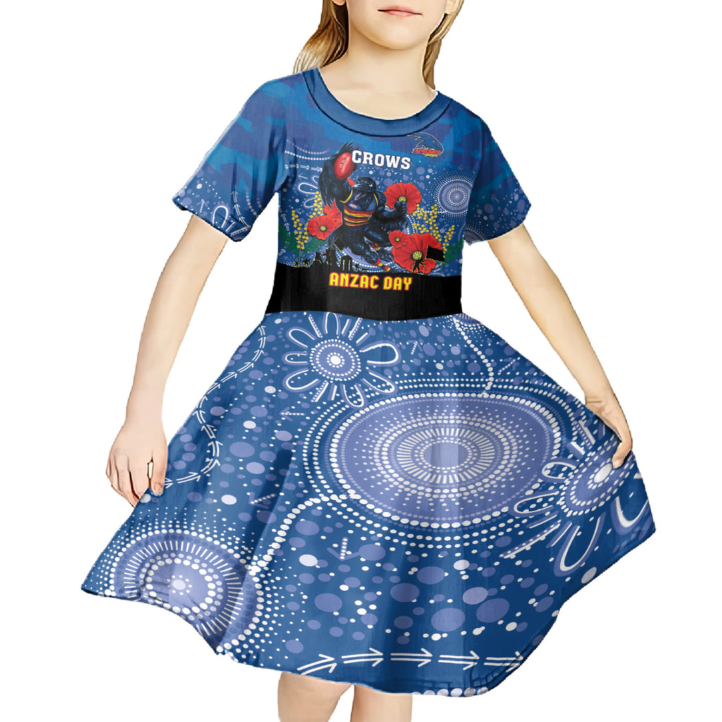Custom Crows Football ANZAC Kid Short Sleeve Dress Gallipoli Camouflage With Poppies