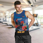 Custom Crows Football ANZAC Men Tank Top Gallipoli Camouflage With Poppies